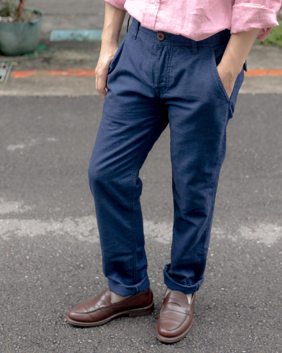 Scarti-Lab】Cotton Linen Blend Summer Chino Indigo 101 SM407