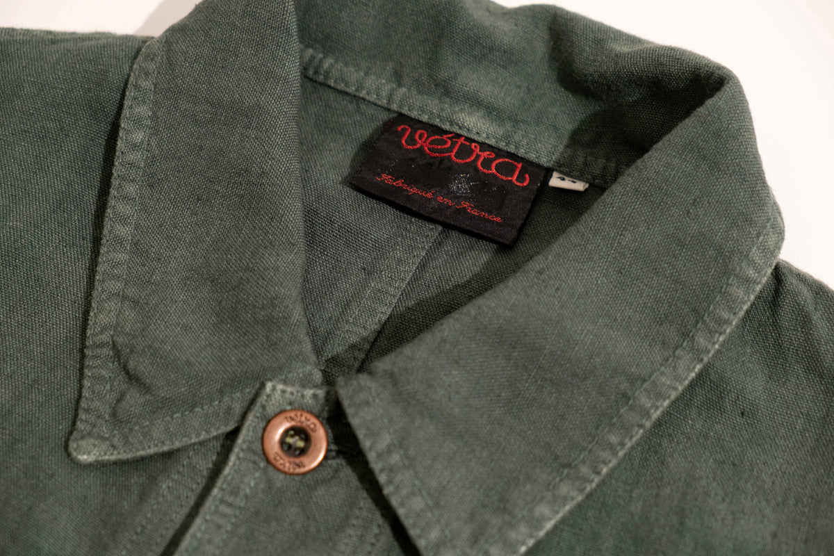 Vetra】French Workwear 3L07/5C Heavy Linen Jacket ROSEMARY – Blue