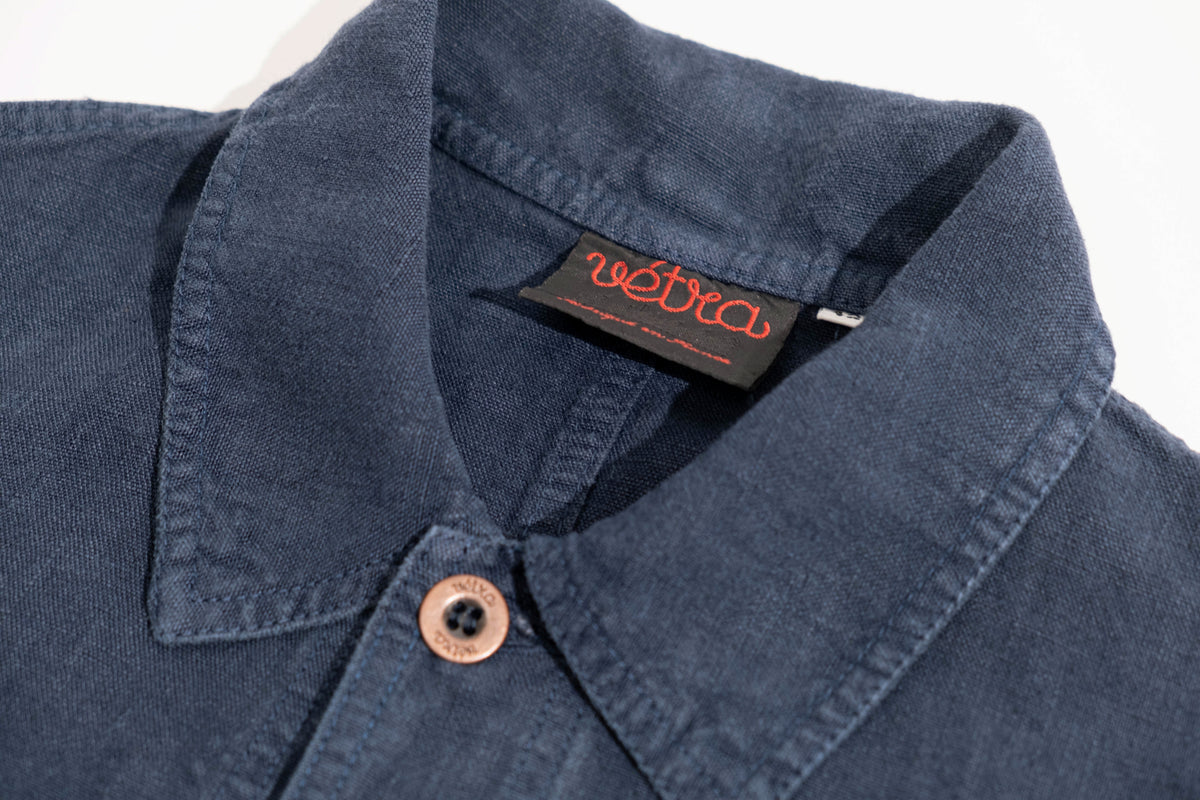Vetra】French Workwear 3L55/5C Heavy Linen Jacket NAVY – Blue