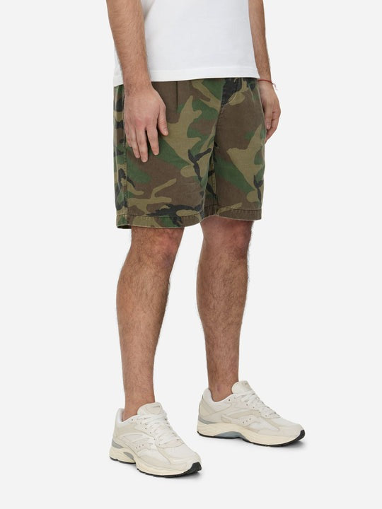 3sixteen】Drawstring Shorts Camo Twill – Blue Beach Denim