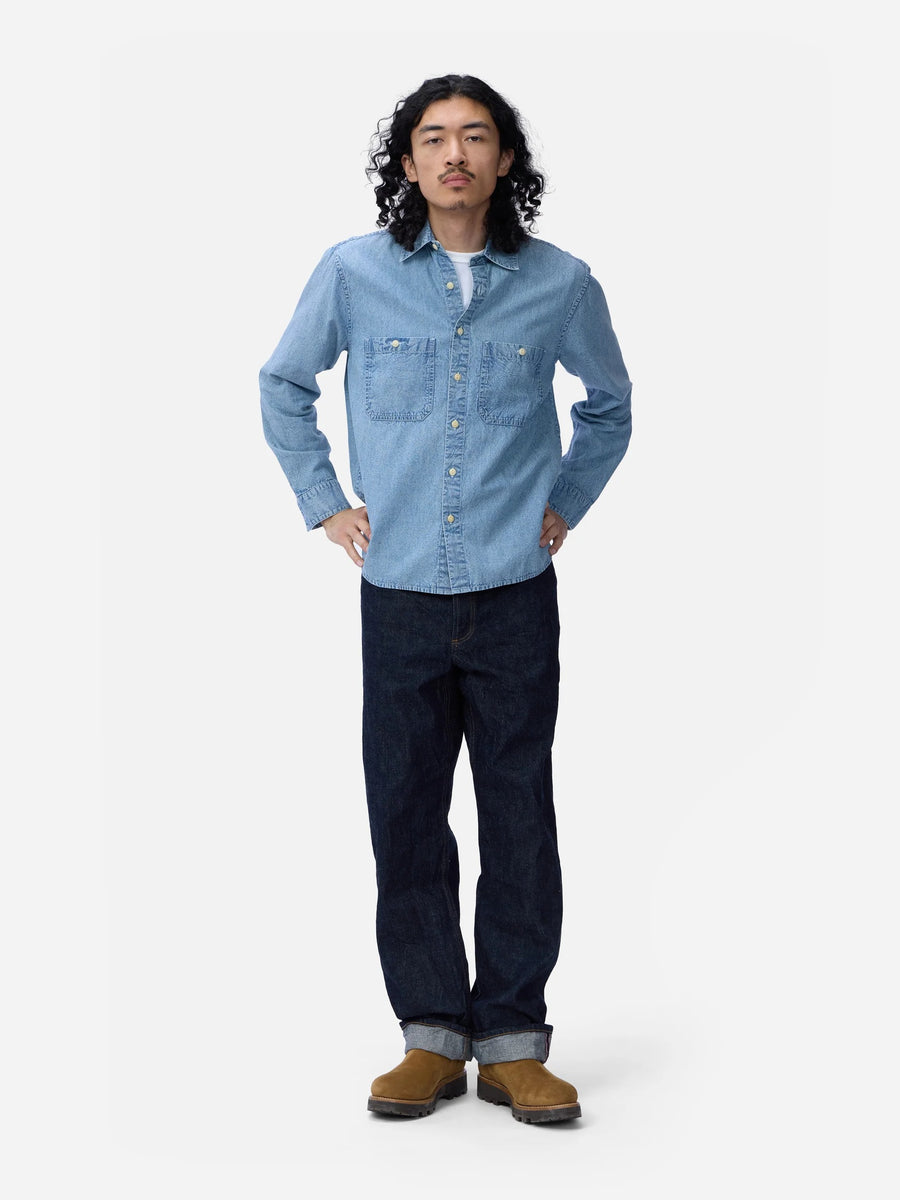 3sixteen】Utility Chambray Shirt Washed Indigo – Blue Beach Denim