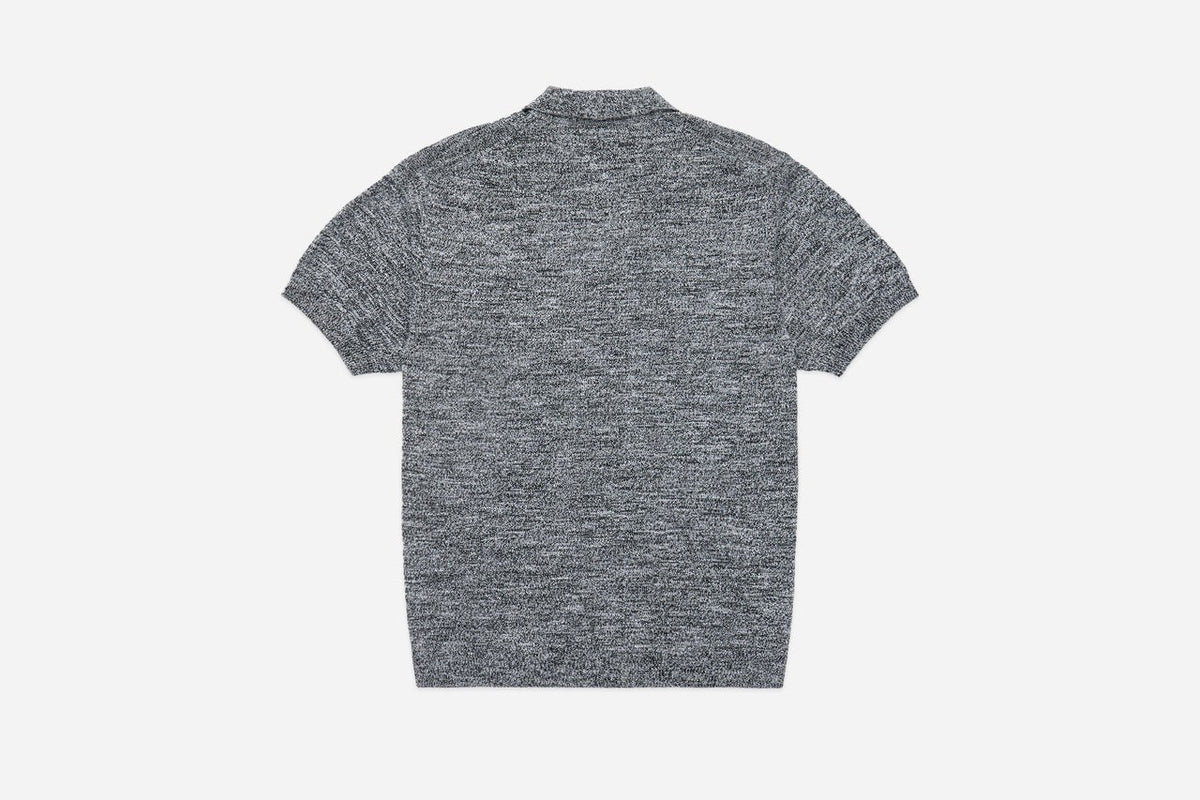 3sixteen】Knit Polo Natural Marled Yarn – Blue Beach Denim