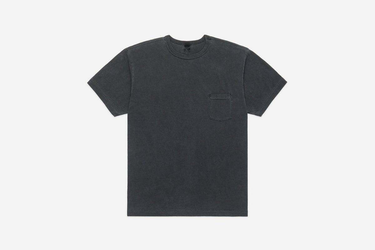 3sixteen】Garment Dyed Pima Pocket T⁠-⁠shirt Smoke – Blue Beach Denim