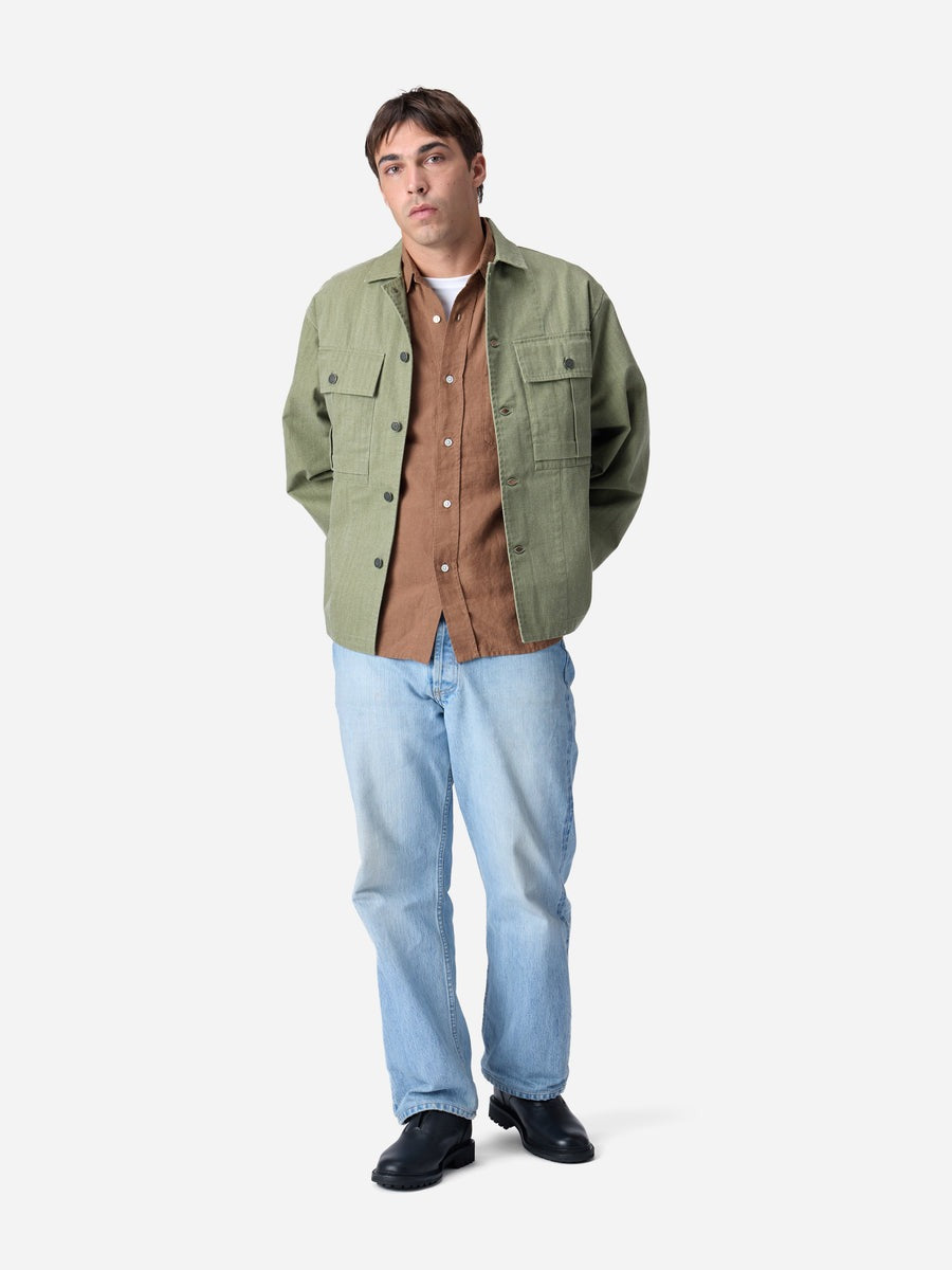 ジャケット・アウター ROTOL Rebuild M43 Shirt Olive 3 3sixteen】M43 Overshirt Olive HBT – Blue Beach Denim