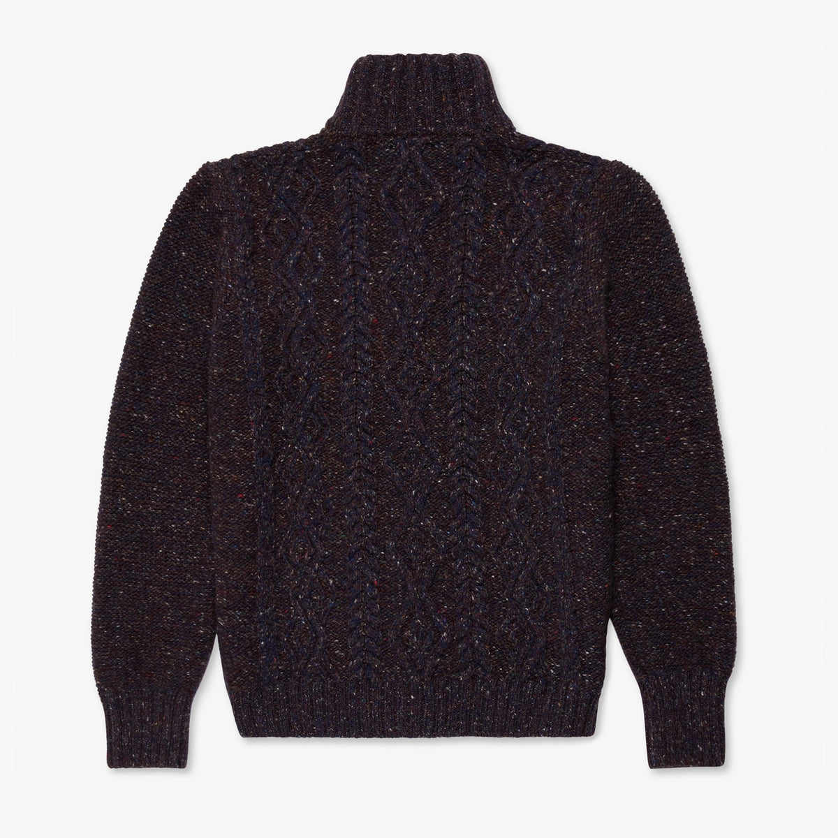 【Inis Meáin】Aran Zipper Jacket Kilrush 深紫羅蘭喀什米爾阿蘭拉鍊毛衫 – Blue Beach Denim