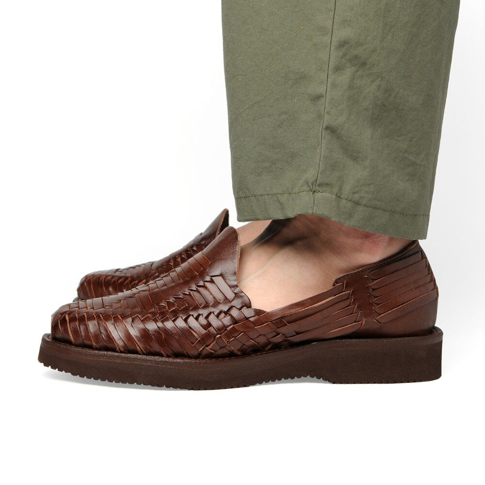 ãYuketenãAlejandro Brown Huarache Sandals â Blue Beach Denim