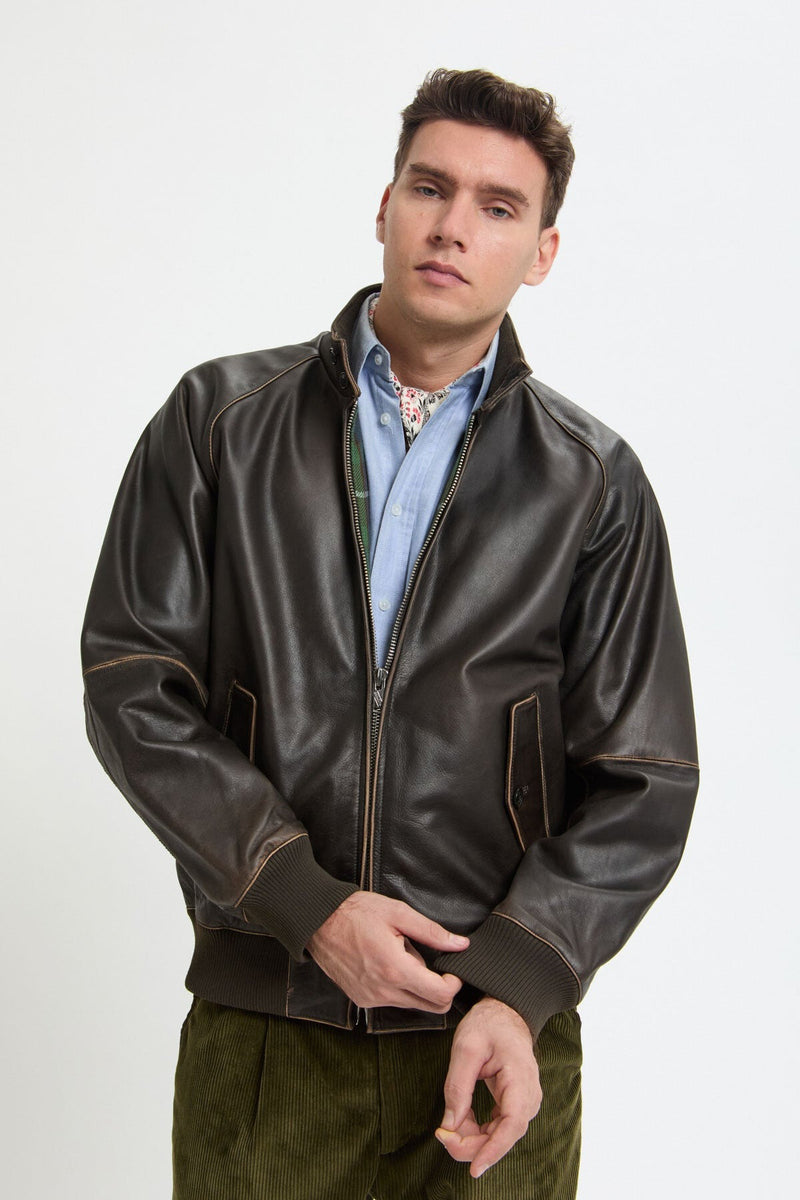 Baracuta】G9 Leather Faded Black – Blue Beach Denim