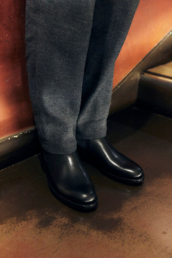 Brother Bridge】Albert Side Goa Boots Vintage Black Calf 黑色小
