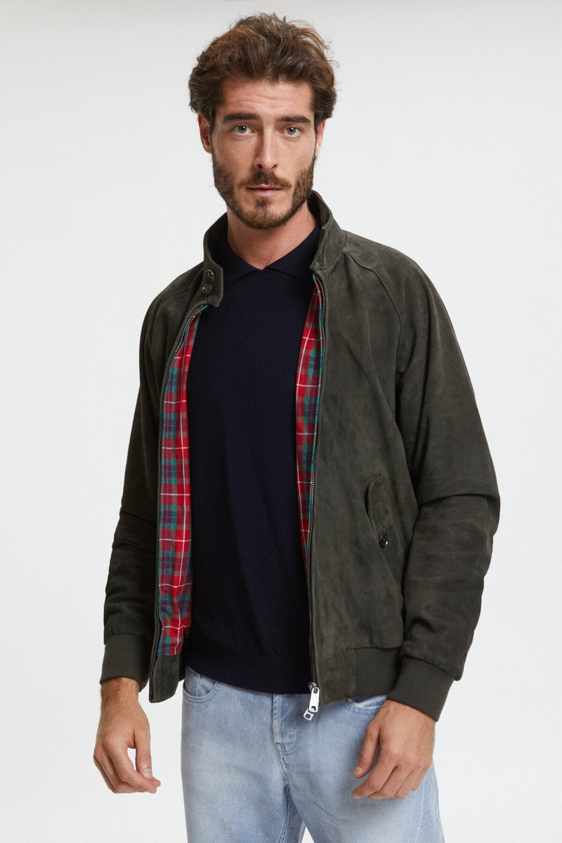 Baracuta】Suede G9 Leather Jacket Green – Blue Beach Denim