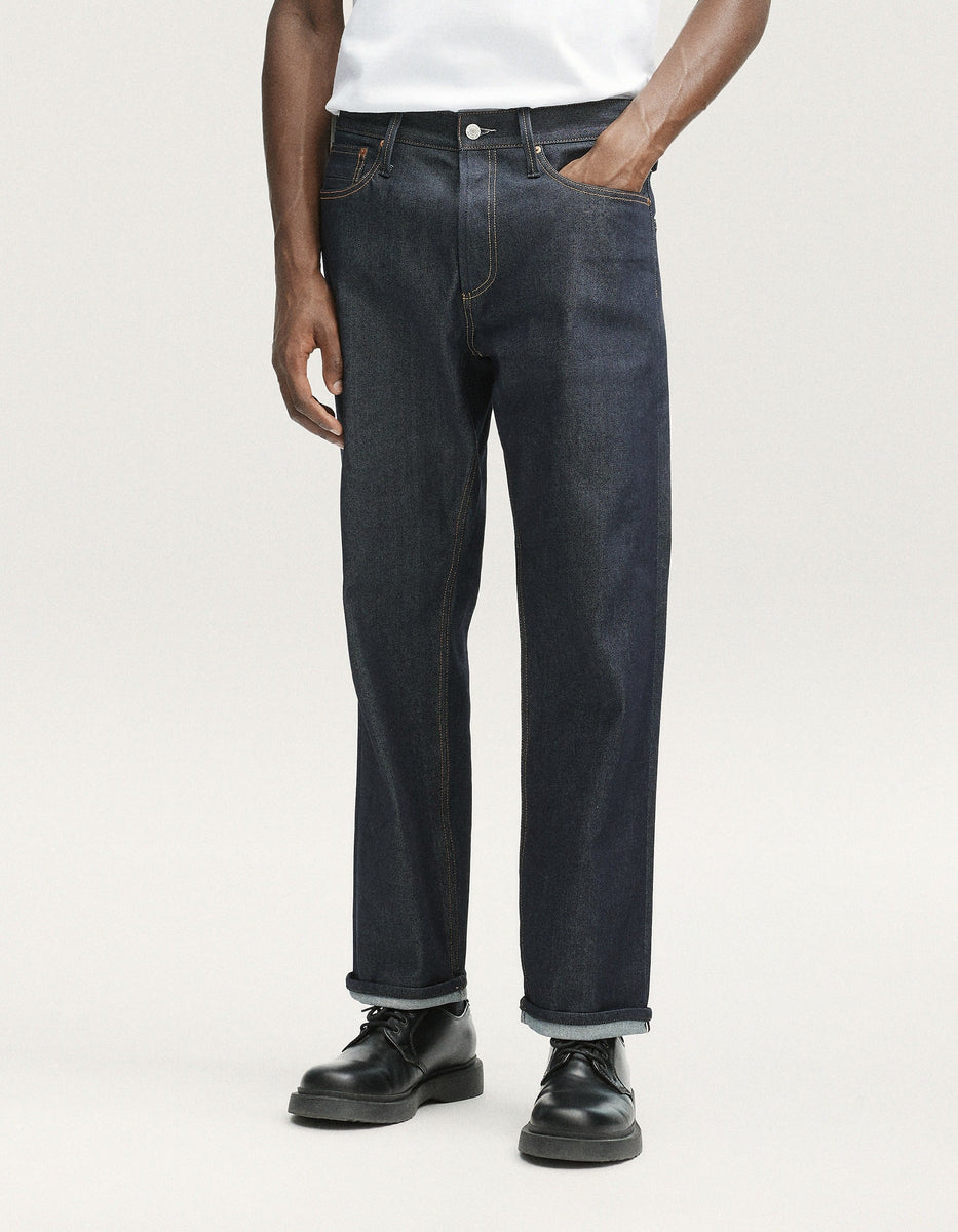 DENHAM】Dagger Tech Selvedge Virgin Relaxed Straight Jeans – Blue