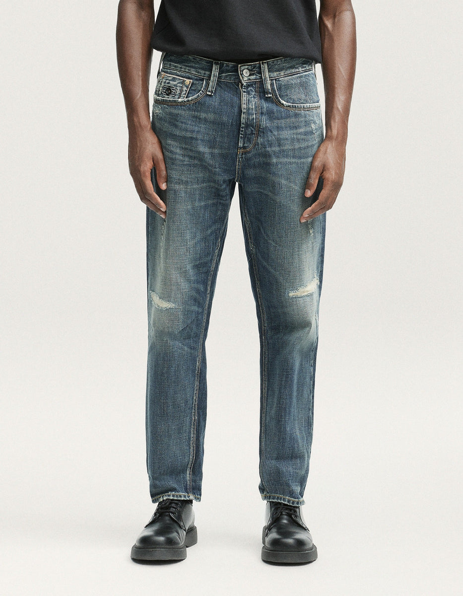 DENHAM】Dart Cinch Reborn Dark Selvedge – Blue Beach Denim