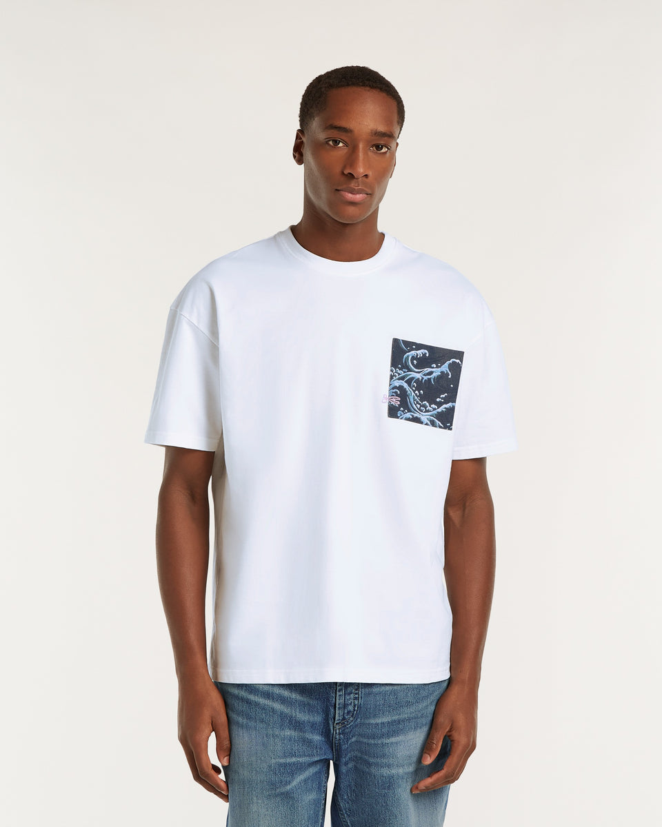 DENHAM】WAVE POCKET TEE HEAVY CORE JERSEY - RELAXED FIT – Blue