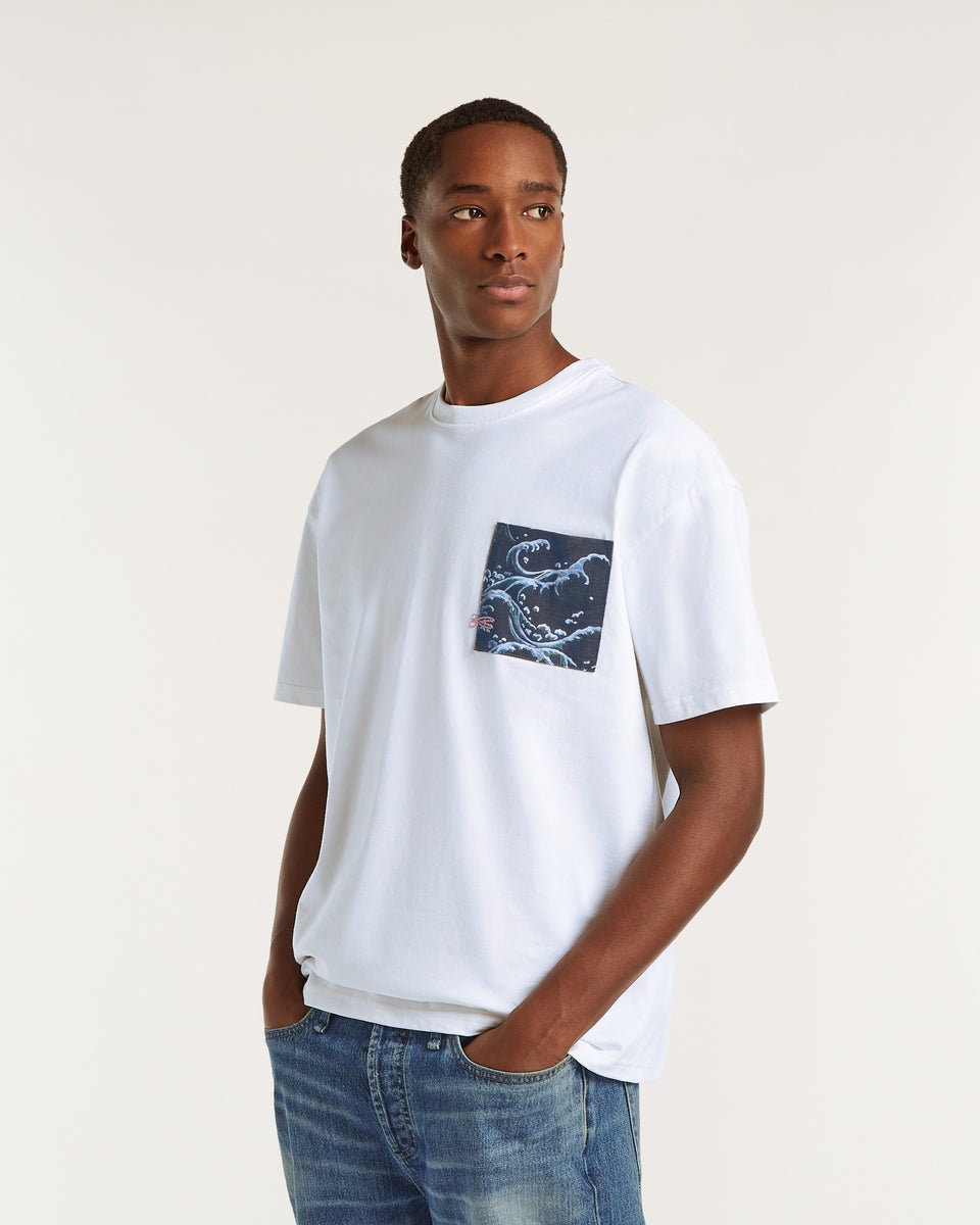 DENHAM】WAVE POCKET TEE HEAVY CORE JERSEY - RELAXED FIT – Blue