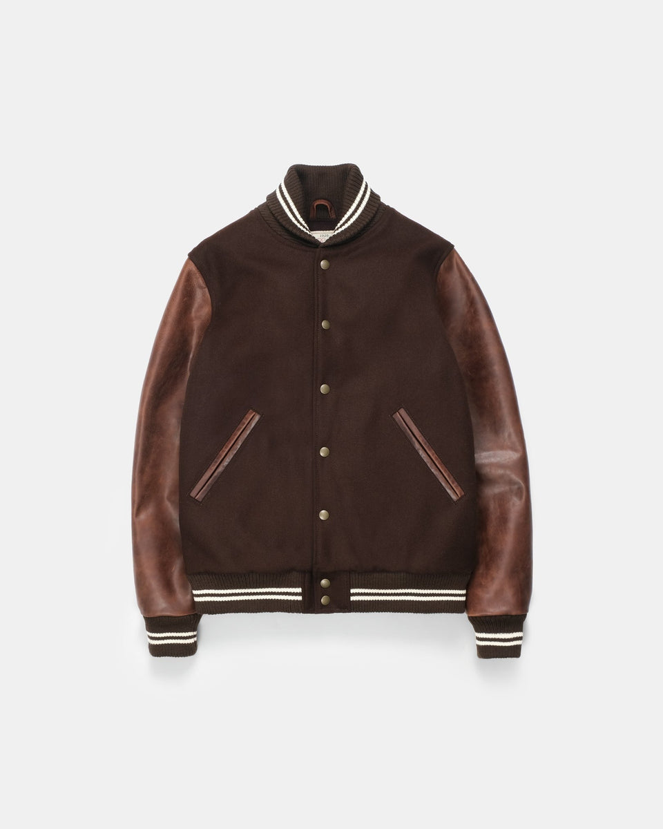 ジャケット・アウター TENDERLOIN melton varsity jacket Whitesville Varsity Jacket Men's Letterman Jacket Melton x