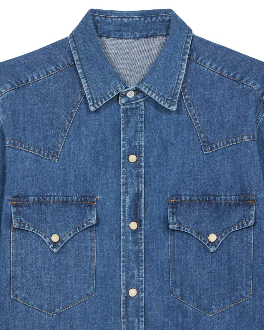Fortela】TEX/J D310 SELVEDGE STONEWASHED DENIM SHIRT – Blue Beach