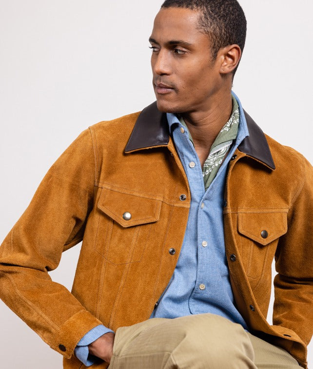 Fortela】TYPE 3 NAT LEATHER JACKET – Blue Beach Denim