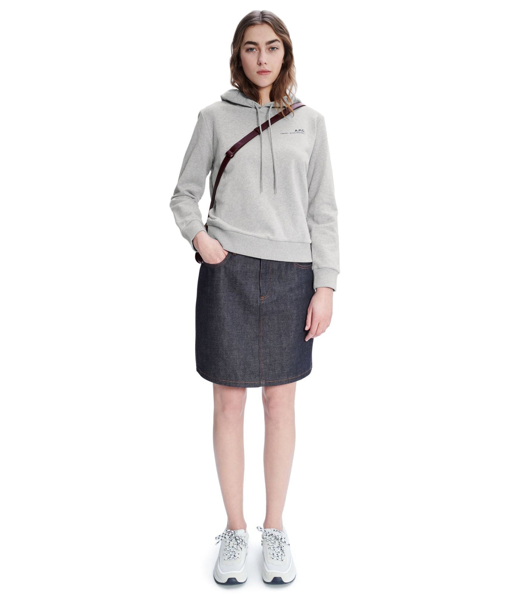A.P.C.】Item Hoodie F Heathered Light Grey – Blue Beach Denim