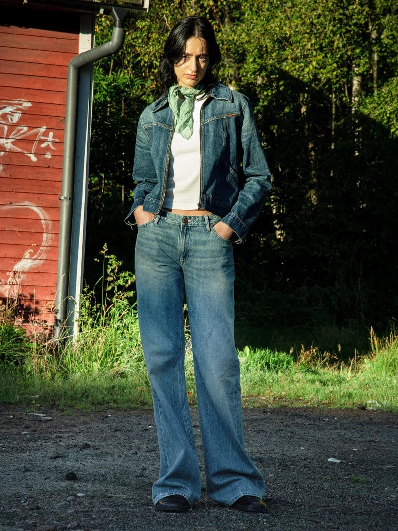 Nudie Jeans】Ingrid Bandana Drift Away Turquoise – Blue Beach Denim