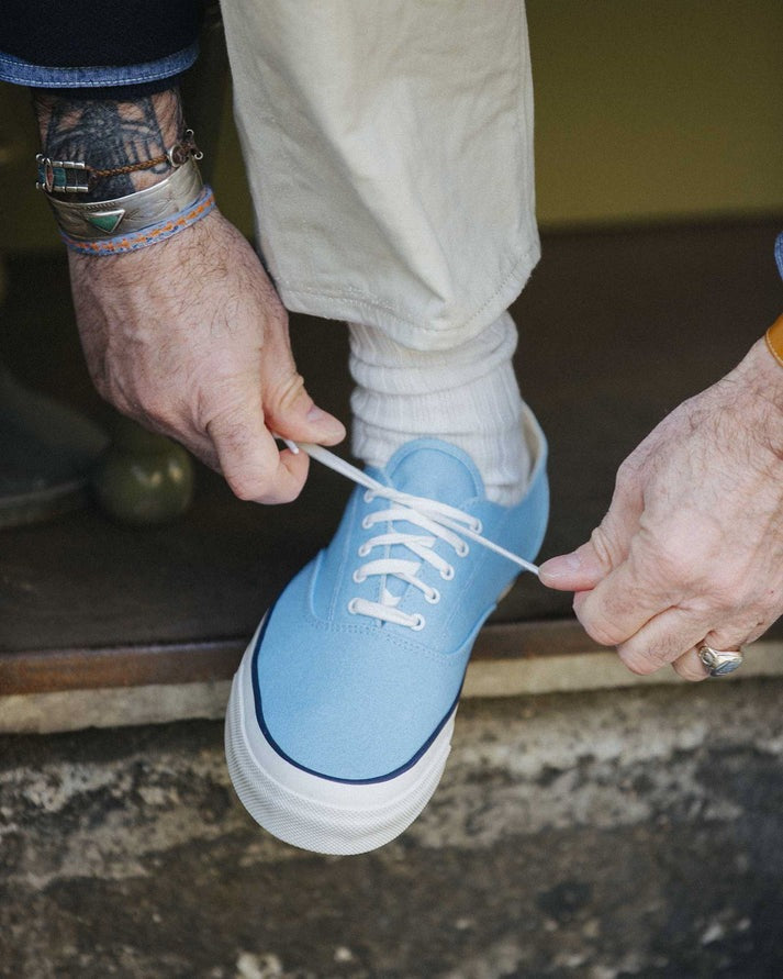 Fliks】Sugar Paper Canvas Deck Shoes – Blue Beach Denim
