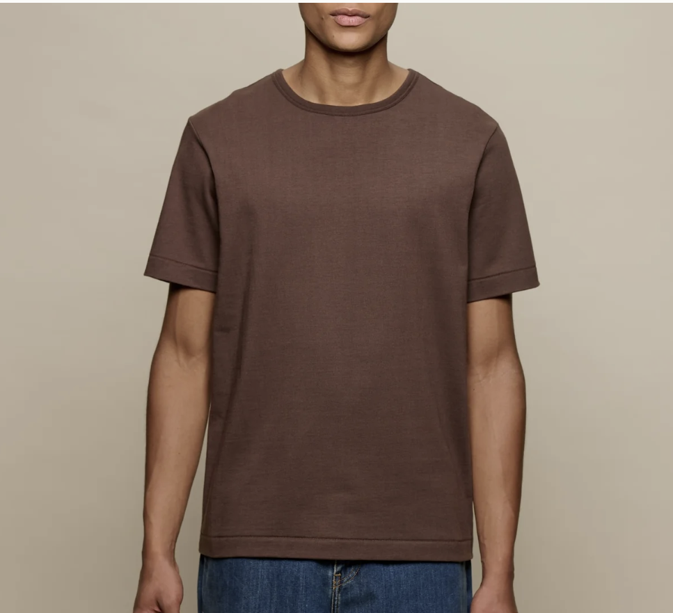 Merz b. Schwanen】2M15 Vintage Machine Refined T-Shirt Chocolate