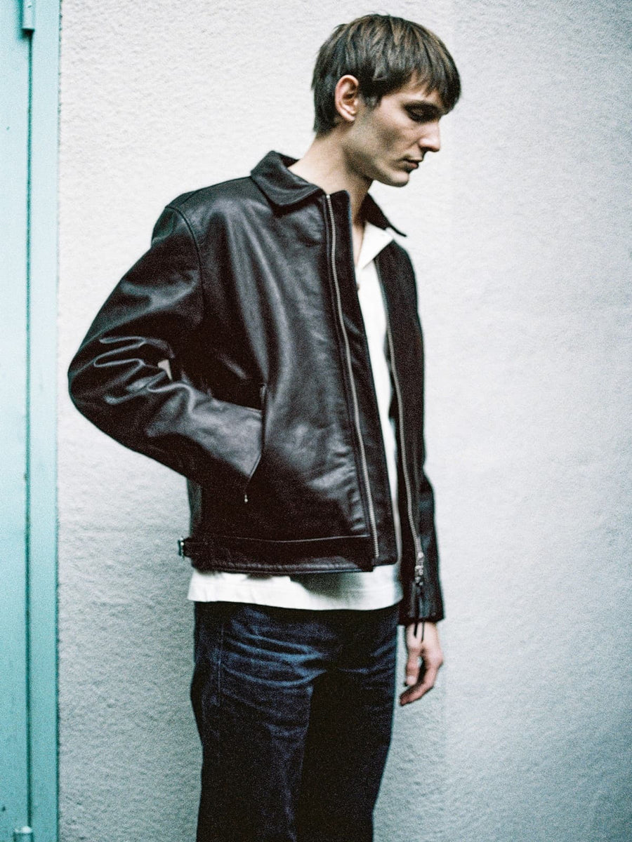 Nudie Jeans】Eddy Rider Leather Jacket Black – Blue Beach Denim