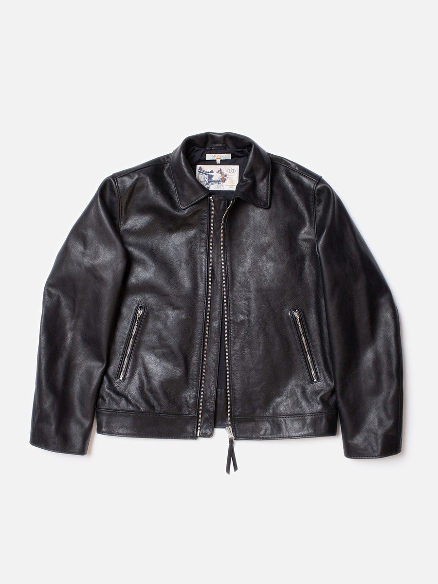 Nudie Jeans】Eddy Rider Leather Jacket Black – Blue Beach Denim