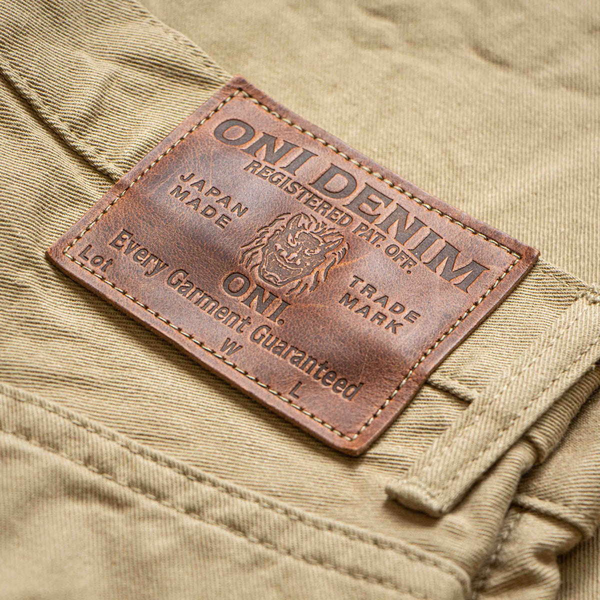 ONI DENIM】266SVC-KHB Khaki Beige Selvedge Chino Relax Straight