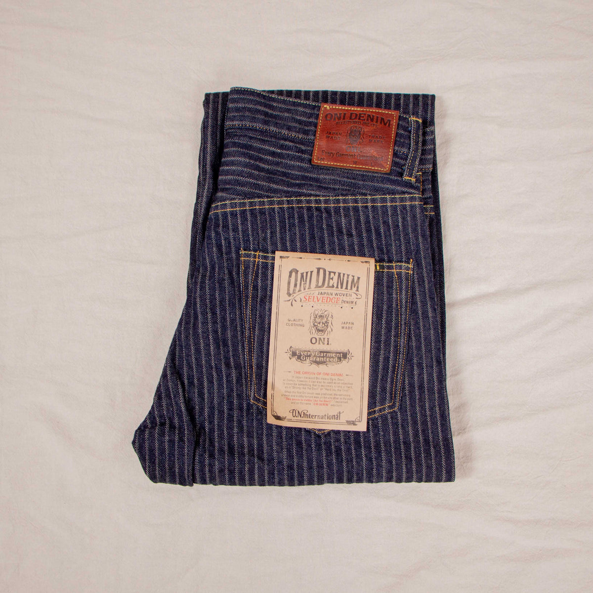 ONI DENIM】266-HJS Drop Needle Stitching Jacquard Denim Relaxed