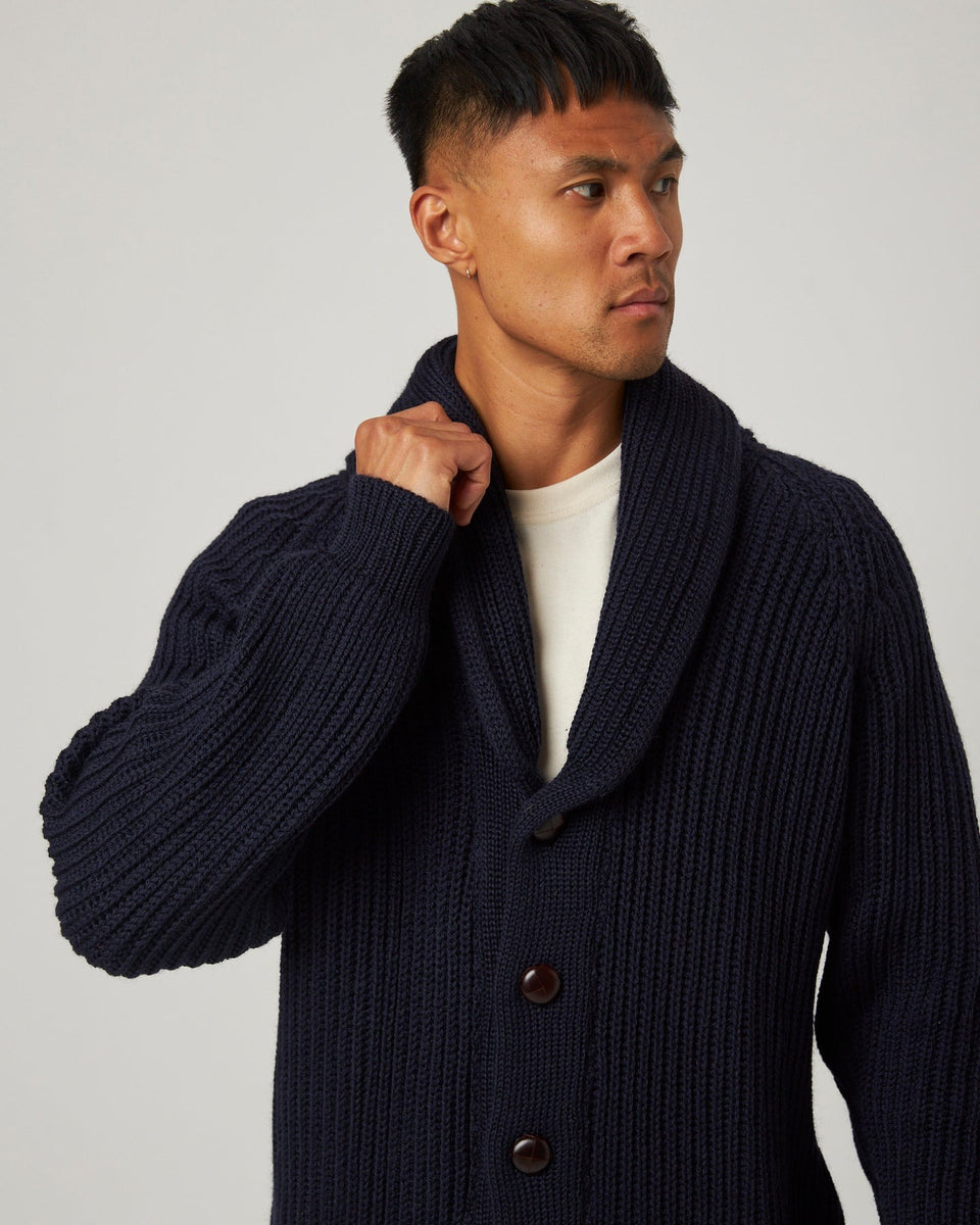 Peregrine】Wilkinson Wool Cardigan Navy – Blue Beach Denim