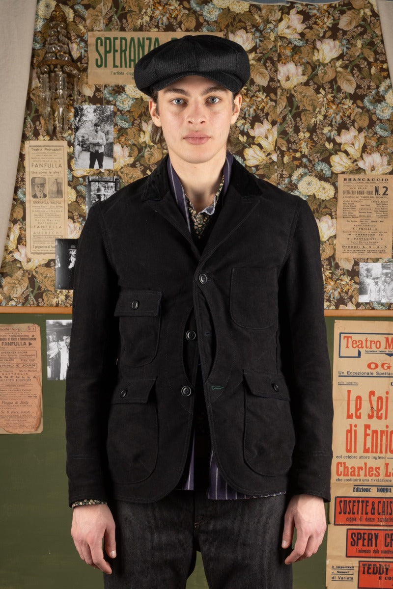 Scarti-Lab】711 SN960 Field Jacket Brown Moleskine – Blue Beach Denim Scarti-Lab】711 SN960 Field Jacket Brown Moleskine – Blue Beach Denim