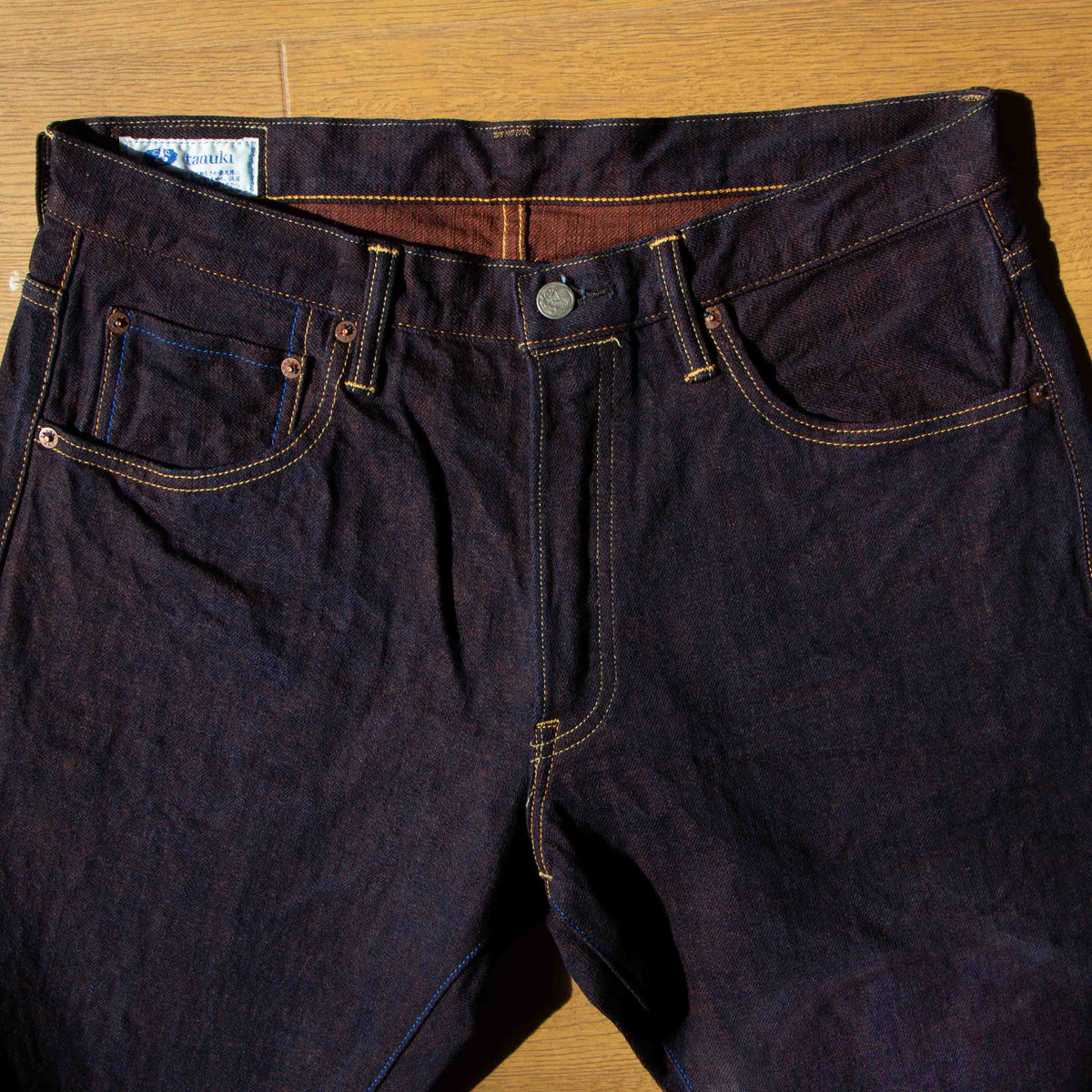 TANUKI】TNK103KH Kakishibu 15oz Selvedge Loose Straight Jeans