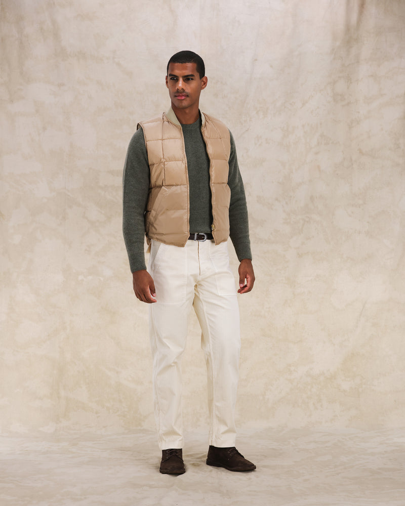 Fortela】Vest1 Nylon Padded Vest CAMEL – Blue Beach Denim