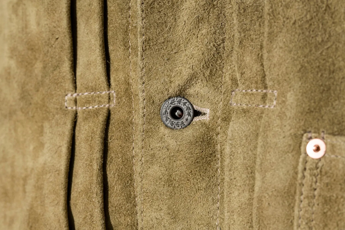 Y'2 Leather】 HSB 140-T Khaki Horse Roughout Type 1 Jacket – Blue