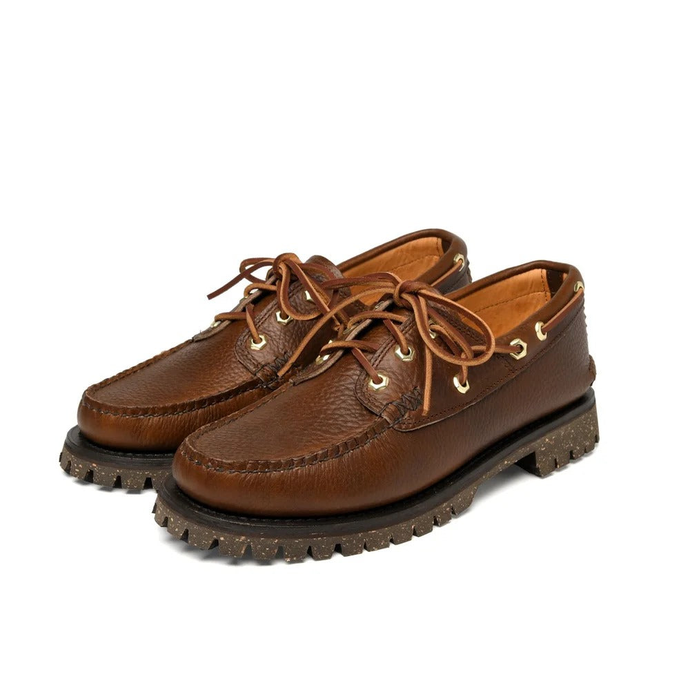 Yuketen】Italian Hex Eye Boat Shoe w/ Cortina Sole - Horween