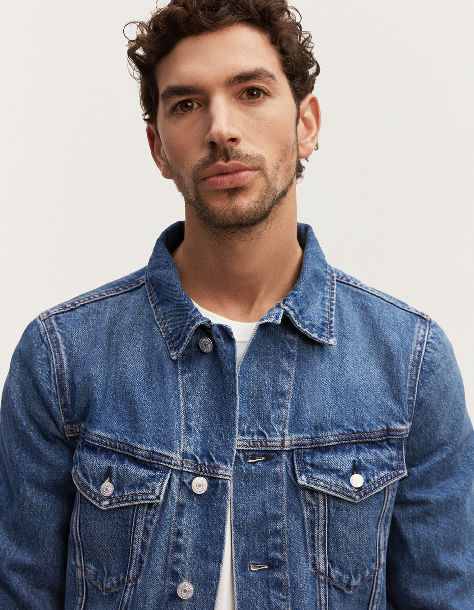 DENHAM】AMSTERDAM JACKET AMSWAR Medium blue stonewashed denim