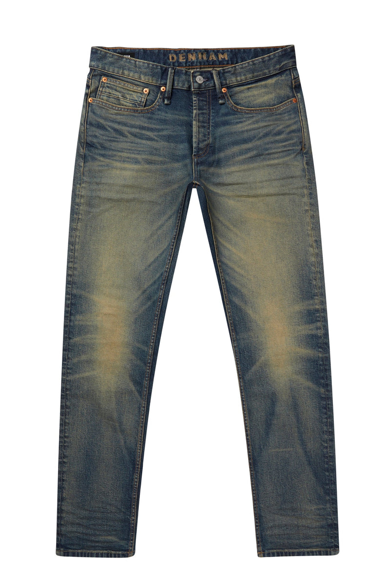 DENHAM RAZOR AWPD RCS Mud Vintage Wash Slim Straight Jeans – Blue