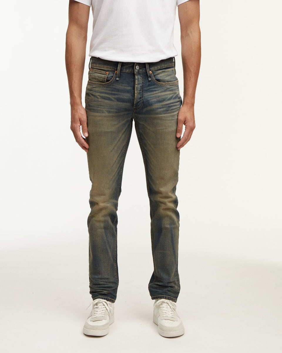 DENHAM RAZOR AWPD RCS Mud Vintage Wash Slim Straight Jeans – Blue