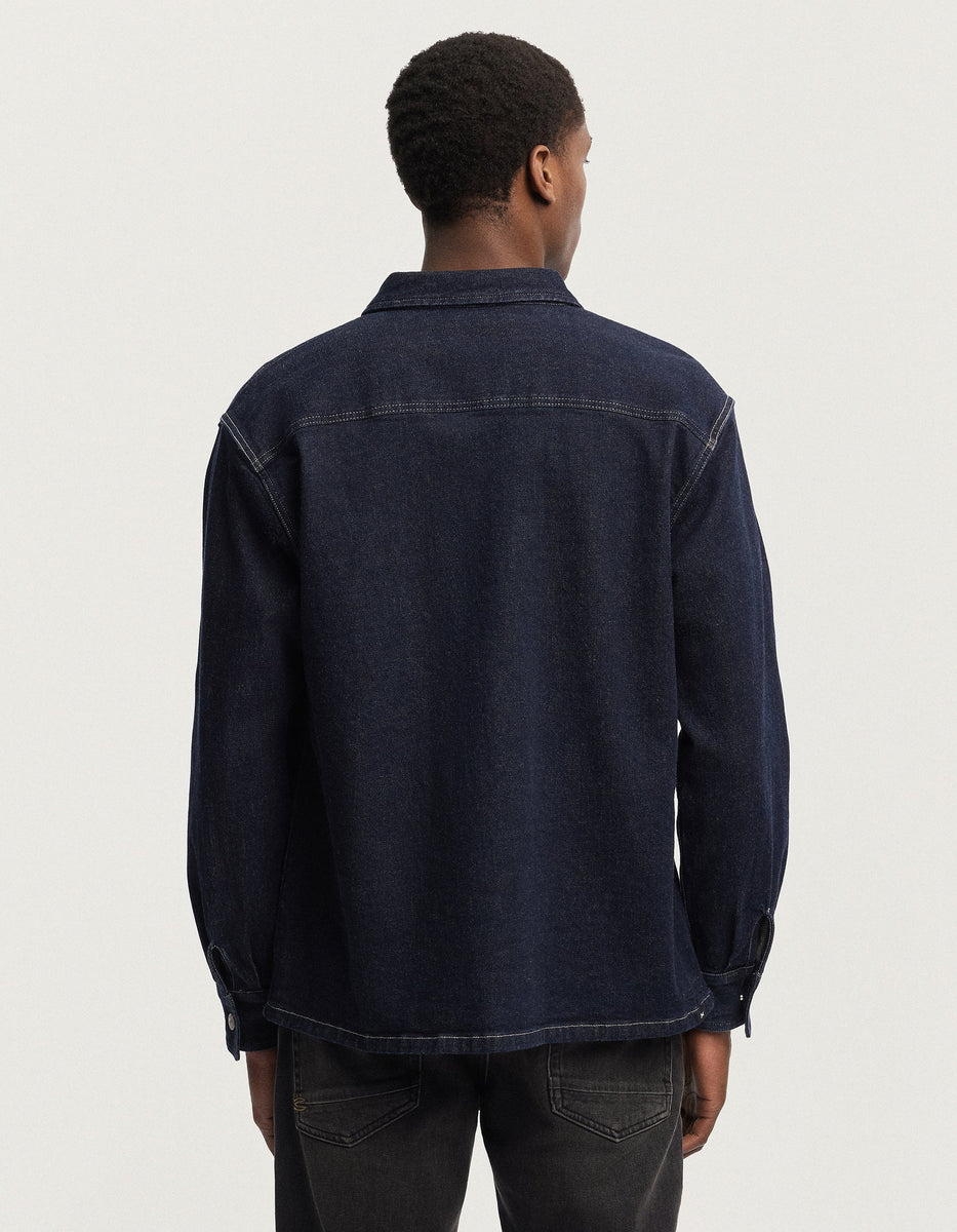 DENHAM Land Denim Overshirt DRI Dark Blue Selvedge Denim Shirt