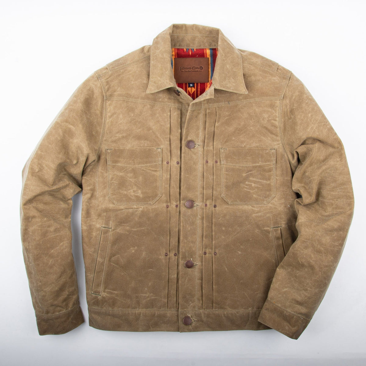 Jentlouis、Switch Riders Jacket Riders Jacket Waxed Canvas | Tobacco Purple Interior