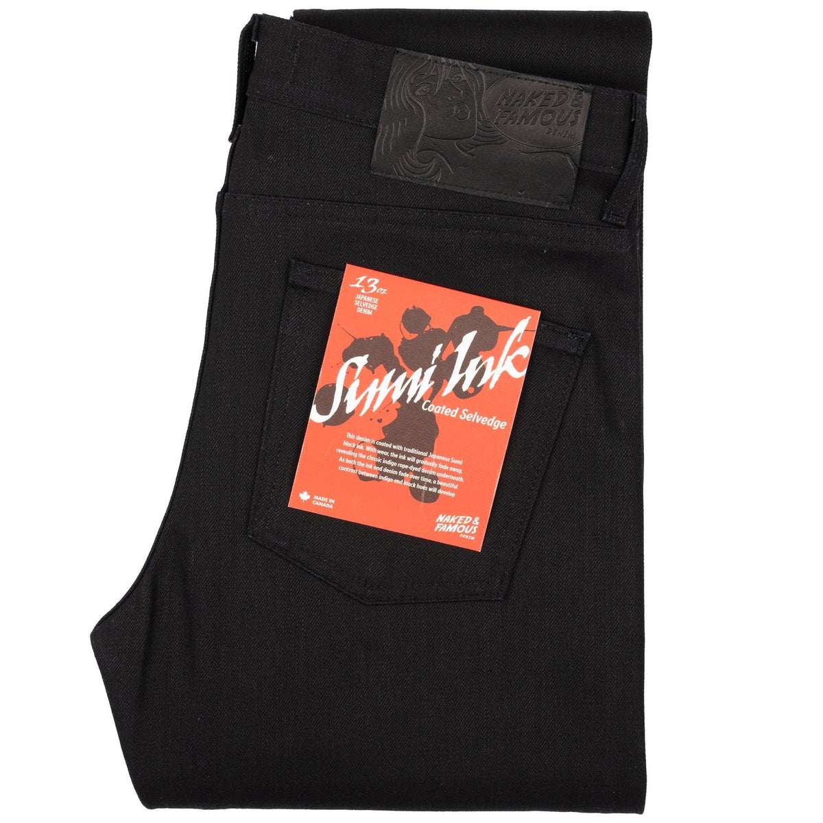 Naked & Famous】Sumi Ink Coated Selvedge Weird Guy Jeans – Blue 