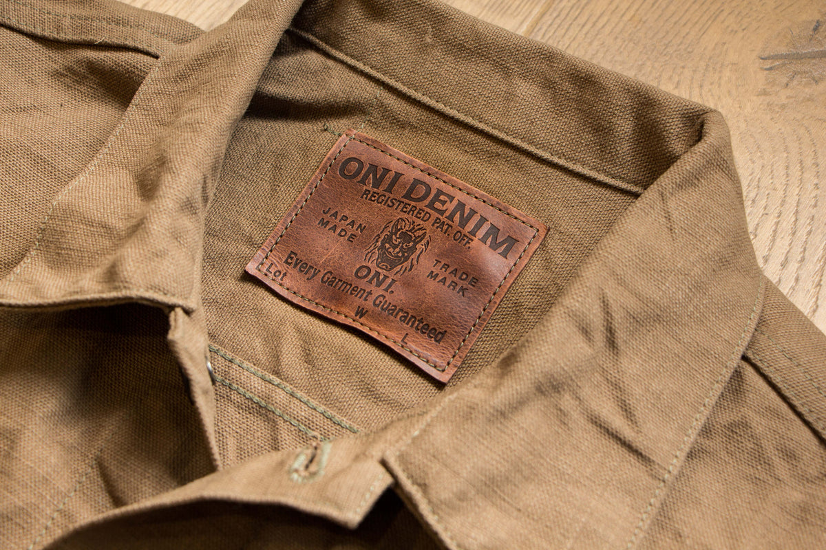 贅沢品 ONI DENIM】02516P-HOX-BRK Sulfur Heavy Oxford Brown Khaki 布団・毛布