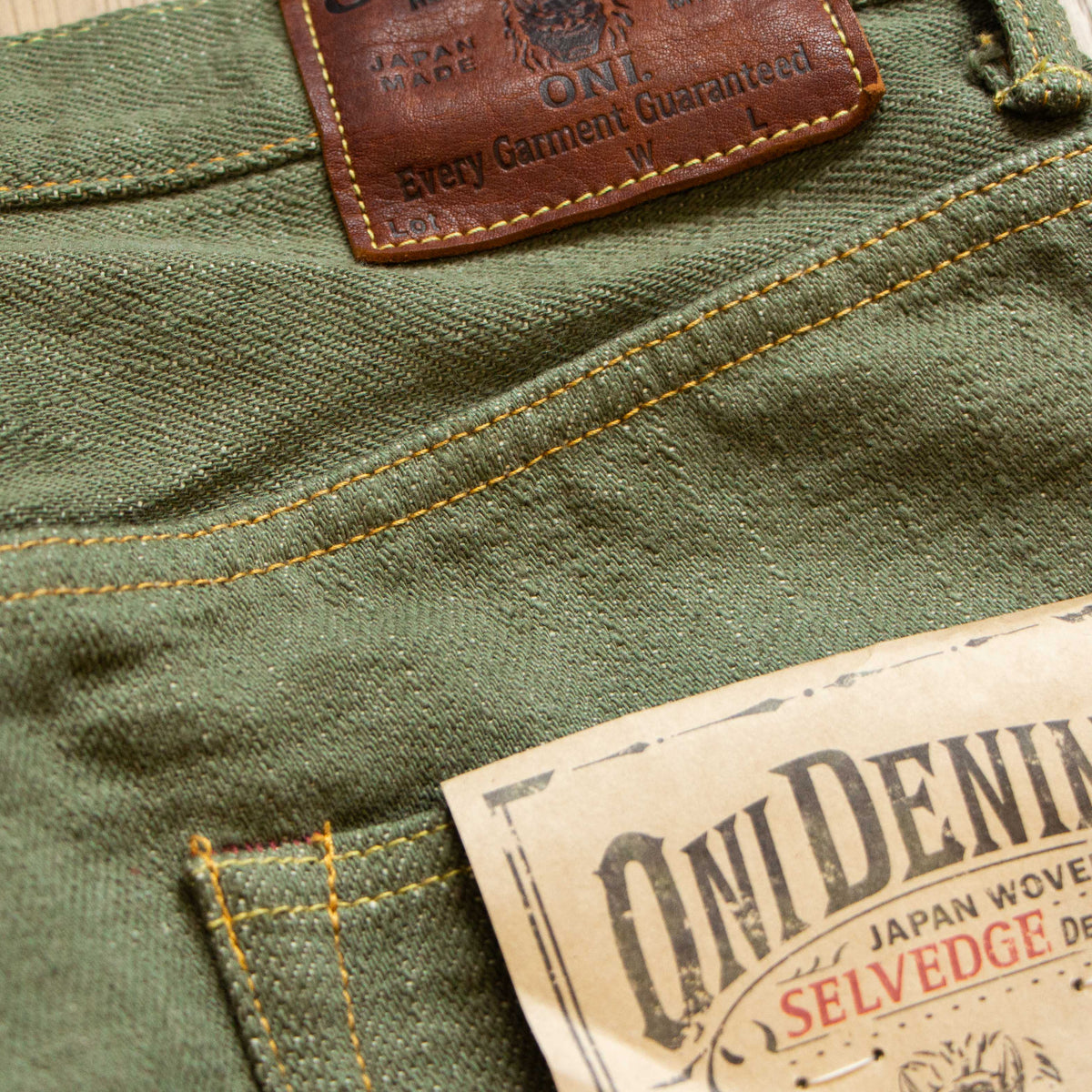 ONI DENIM】266-OLD18 Olive Denim Relax Straight Jeans – Blue Beach