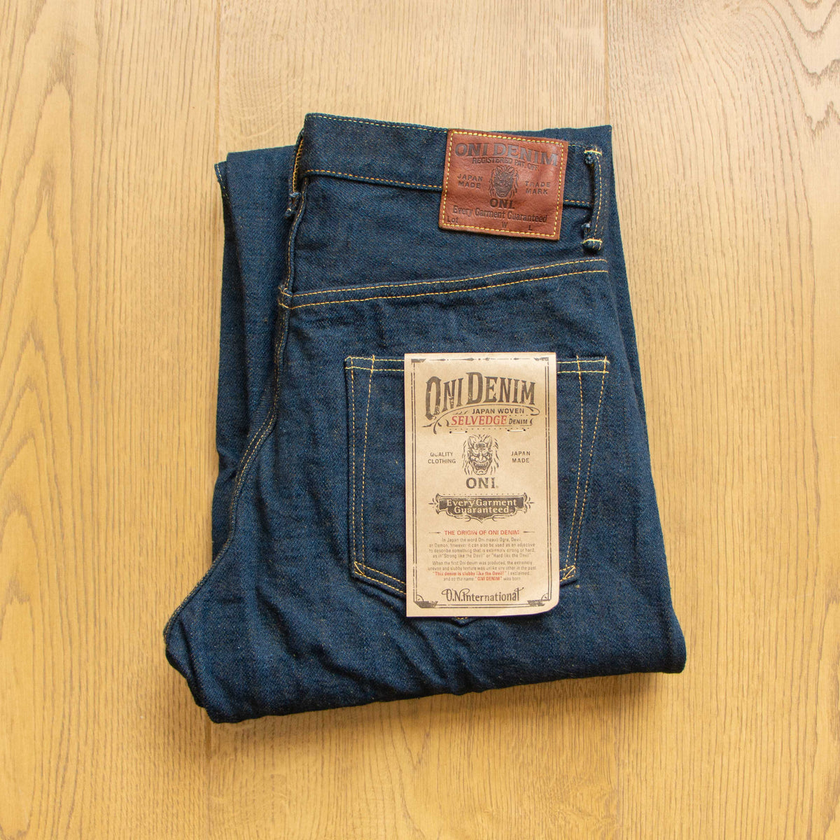ONI DENIM】822ZR-OLV Secret Denim Olive Weft Super Wide Tapered