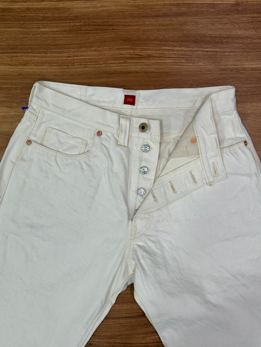 RESOLUTE】AA714 World War II 40s Ecru White Straight Jeans – Blue
