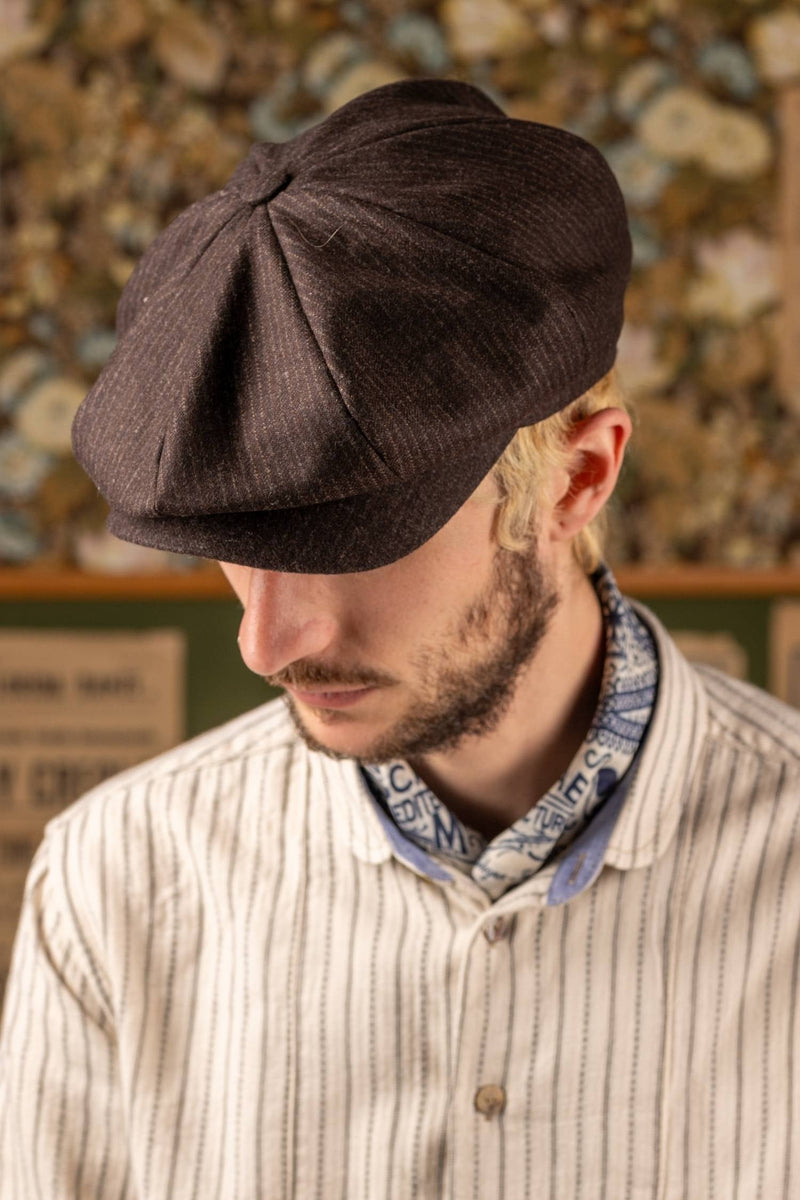 Scarti-Lab】ANDY SG507 Cotton Pinstripe Newsboy Hat – Blue Beach Denim
