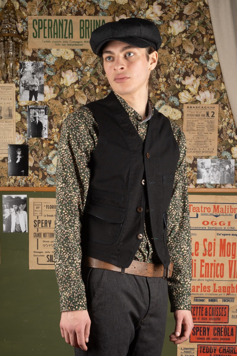 Scarti-Lab】Andy SG507 Newsboy Hat Black – Blue Beach Denim