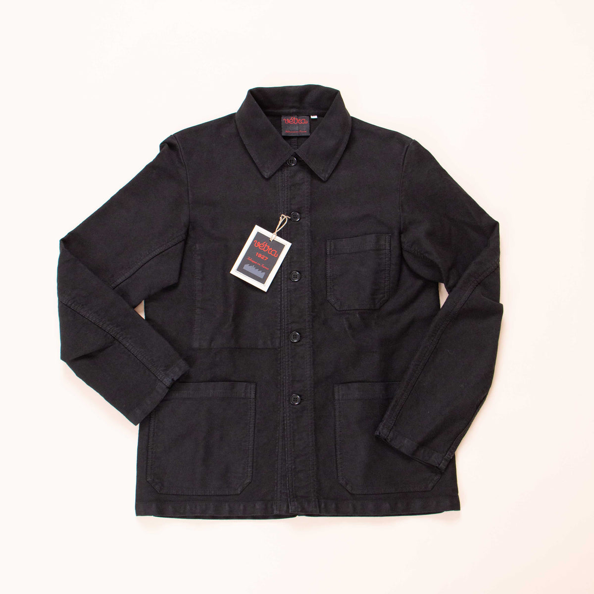 Vetra】French Chore Jacket French Moleskin Black – Blue Beach Denim