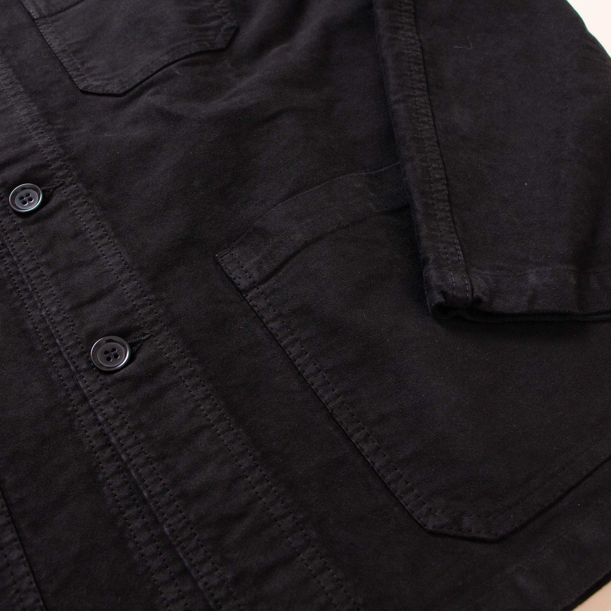 Vetra】French Chore Jacket French Moleskin Black – Blue Beach Denim