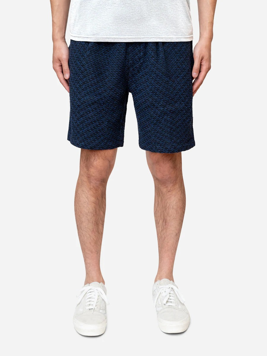 3sixteen】Drawstring Short Black Overdye Jacquard – Blue