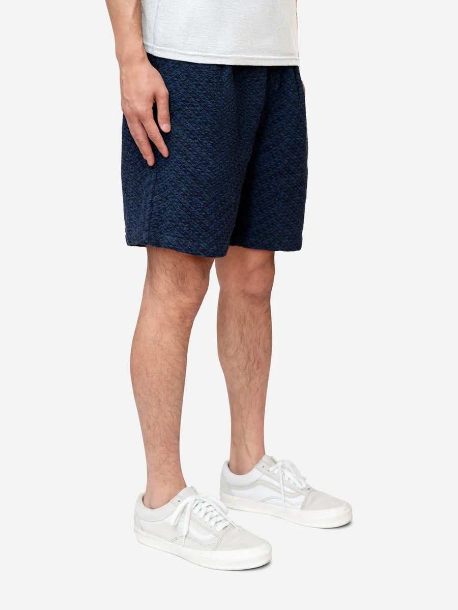 3sixteen】Drawstring Short Black Overdye Jacquard – Blue Beach Denim
